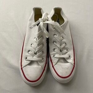 Converse Chuck Taylor All Star Low Top White Canvas Sneakers W7652 Women's 6